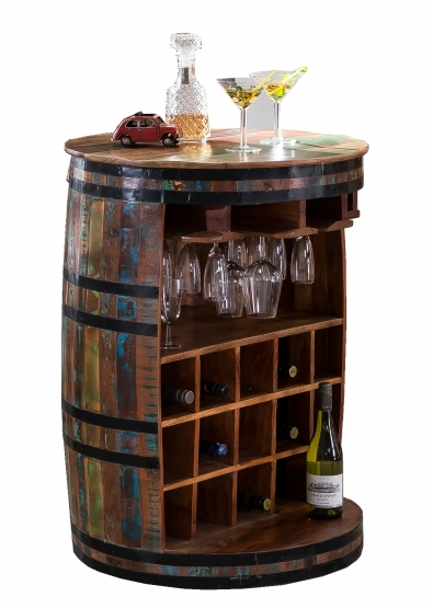 Barschrank Fassförmig - Rustic