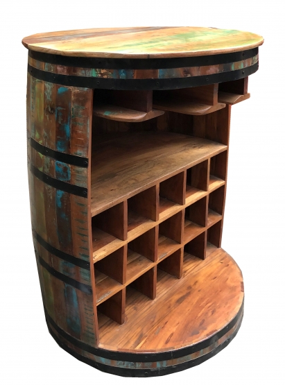 Barschrank Fassförmig - Rustic